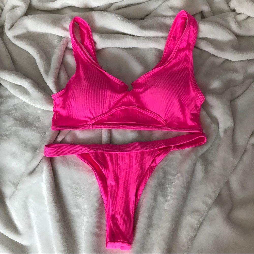 Hot pink bikini set